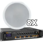 Power Dynamics 100V Set 8 reproduktorů s 4 zónovým zesilovačem s Bluetooth, USB a FM