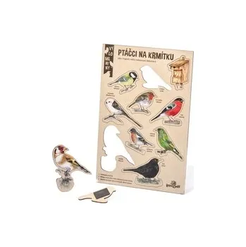 Dřevěná hračka Lesní svět Velké vylomeniny - Ptáčci na krmítku