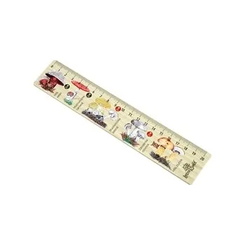 pravítka Lesní svět Dřevěné pravítko 20 cm - Houby