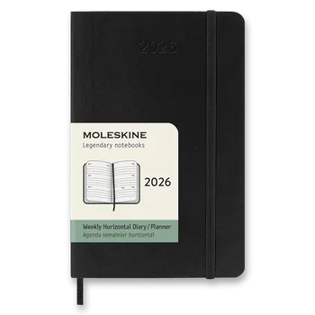 Diář Diář Moleskine 2026 - měkké desky, S, týdenní, horizontální, černý