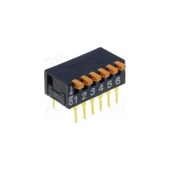Switch Přepínač DIP-SWITCH Počet sekcí 6 ON-OFF 0,03A/30VDC pol 2