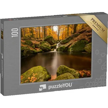 Puzzle puzzle 100 dílků „Černý potok na podzim, Jizerské hory, Česká republika“