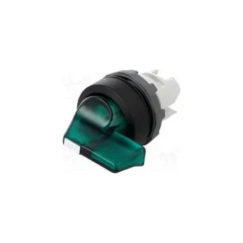 Elektroinstalační materiál Přepínač otočný 1-polohové 22mm zelená Podsv MLB-1 IP66