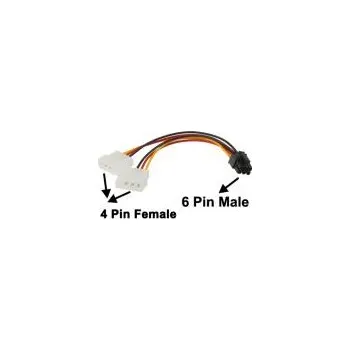 Kabel do PC Napájecí kabel 6 Pin Male na 2 x 4 Pin Female , délka 17,5 cm
