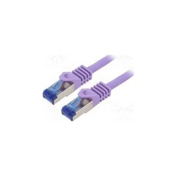 Kabel Patch cord S/FTP 6a lanko Cu LSZH fialová 1,5m 26AWG