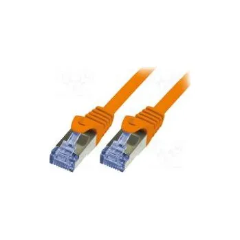 Síťový kabel Patch cord S/FTP 6a lanko Cu LSZH oranžová 5m 26AWG