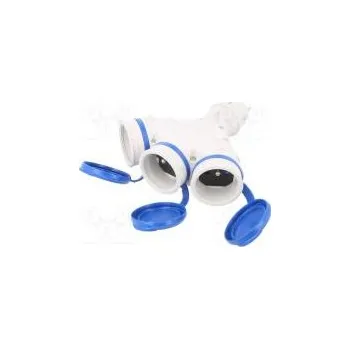 Elektrická zásuvka Síťová rozdvojka Zásuvky 3 16A modrá,šedá