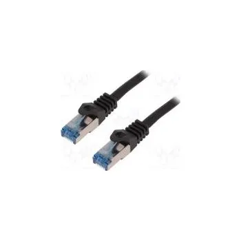 Síťový kabel Patch cord S/FTP 6a lanko Cu LSZH černá 3m 26AWG