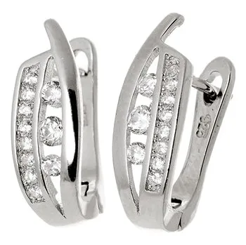 Náušnice Dámské stříbrné naušnice s čirými zirkony AGUC1306