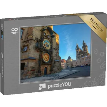 Puzzle puzzle 48 dílků „Staroměstký orloj, východ slunce, Praha, Česká republika“