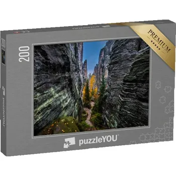 Puzzle puzzle 200 dílků „Pískovcové Prachovské skály na podzim, Český ráj, Česká republika“