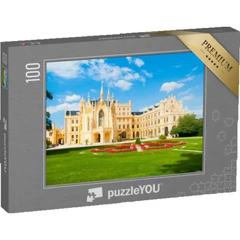 Puzzle puzzle 100 dílků „Zámek Lednice za slunečného letního dne, Morava, Česká republika“
