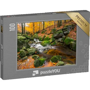 Puzzle puzzle 100 dílků „Vodopád na Černém potoce, Jizerské hory, Česká republika“