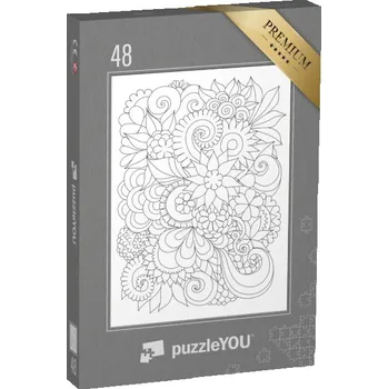 Puzzle puzzle 48 dílků „puzzleOMALOVÁNKY: Květiny 6“