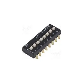 Switch Přepínač DIP-SWITCH Počet sekcí 8 ON-OFF 0,025A/24VDC pol 8