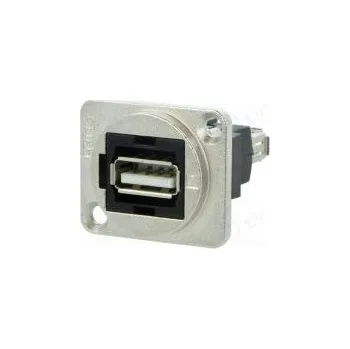 vypínač a zásuvka Spojka USB A zásuvka,z obou stran FT V USB 2.0 kov 19x24mm