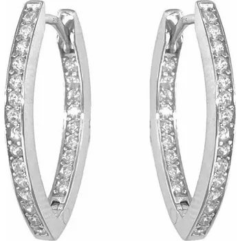 Náušnice Stříbrné náušnice obloučky se zirkony velké