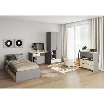 Obývací stěna Dětský pokoj Joy II, šedá / dub artisan, sestava B