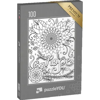 Puzzle puzzle 100 dílků „puzzleOMALOVÁNKY: Hope, květiny“