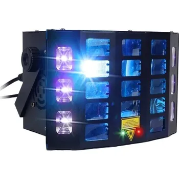 Osvětlovací technika LIGHT4ME Turbo Derby 4IN1 LED RGBW UV Stroboskopický Laserový Disco