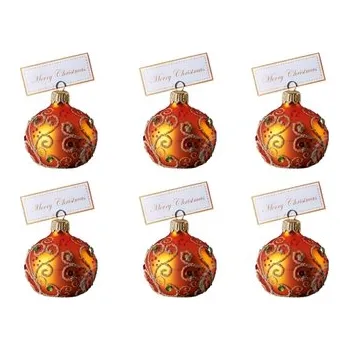 Vánoční dekorace Set větších oranžových jmenovek na stůl