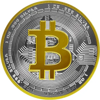 Stonex Stříbrná mince 1oz BitCoin - Zlacená + Antique