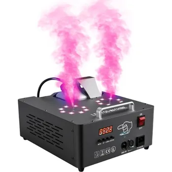 Osvětlovací technika Vertikální Generátor Kouře 2000W Mlhovač Výrobník Mlhy s RGB Osvětlením + Dálkové Ovládání a DMX