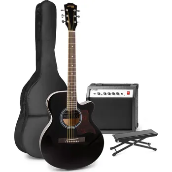 Světelný efekt Max ShowKit Sada elektrické akustické kytary s podnožkou - Barva černá