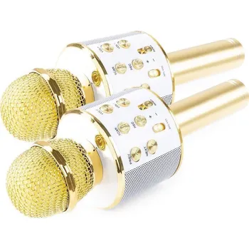 Karaoke Max KM01 Set 2 zlatých karaoke mikrofonů