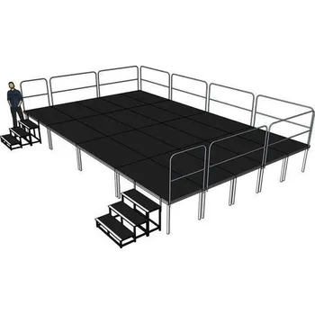 Zábradlí Power Dynamics Kompletní podium 8x5m - výška 80-140cm včetně schodů a zábradlí