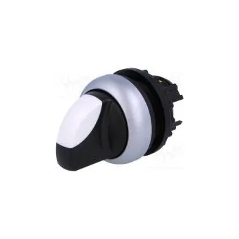 vypínač Přepínač otočný 1-polohové 22mm bílo-černá Podsv není IP66