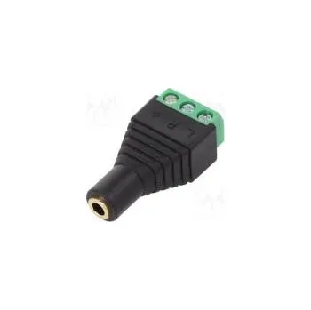 Audio kabel Přechod adaptér Jack 3,5mm 3pin zásuvka,svorkovnice PIN 3