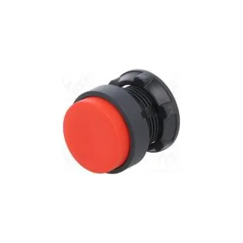 spínač Přepínač tlačítkový 1-polohové 22mm červená Podsv není IP66