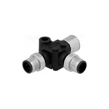 vypínač a zásuvka T-kus M12 zásuvka,M12 vidlice x2 kód A-DeviceNet / CANopen