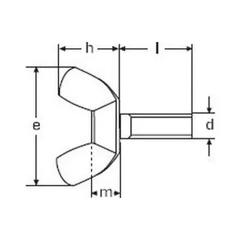 Šroub šroub M5x10 A2 NEREZ křídlový DIN 316 AF