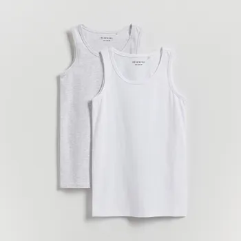 Reserved - Bavlněný nátělník 2&nbsp;pack - světle šedá - 094FQ-09M - 094FQ-09M-U11