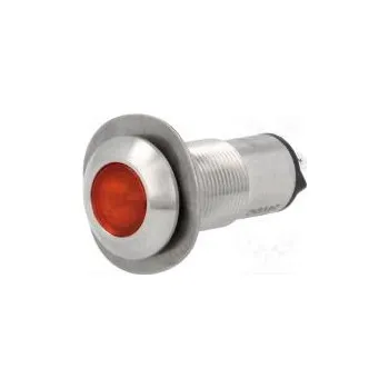 LED osvětlení Kontrolka LED plochá 24VDC Otv Ø13mm IP67 nerezavějící ocel