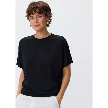 Reserved - Oversize tričko s modalem - černý - 6889V-99X - 6889V-99X-S