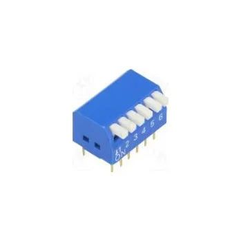 Síťový prvek Přepínač DIP-SWITCH Počet sekcí 6 ON-OFF 0,05A/12VDC pol 2
