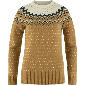 Dámská mikina svetr dámský FJÄLLRÄVEN Övik Knit Sweater W Buckwheat Brown-Chalk White - XS
