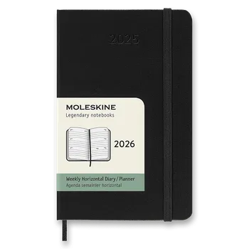 Diář Diář Moleskine 2026 - tvrdé desky S, týdenní, horizontální, černý