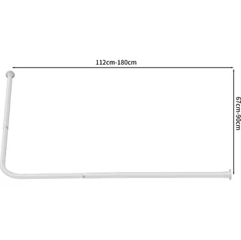 Tyč na sprchový závěs Onpira Nerezová rohová tyč na sprchový závěs teleskopická 112-180 cm Barva: Bílá, Model: K přišroubování