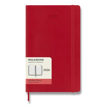 Diář Diář Moleskine 2026 - měkké desky, L, denní, červený