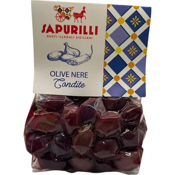 Sapurilli marinované černé olivy s bylinkami (Olive Nere Condite) 300g