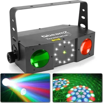 Světelný efekt BeamZ Terminator IV LED Double Moon s laserem a stroboskopem