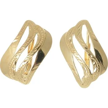 Náušnice Dámské stříbrné pozlacené naušnice bez kamínků STNAU1123F