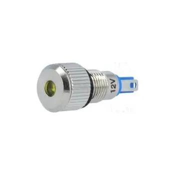 LED osvětlení Kontrolka LED plochá 12VDC Otv Ø8mm IP67 pájecí mosaz