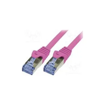 Síťový kabel Patch cord S/FTP 6a lanko Cu LSZH růžová 3m 26AWG