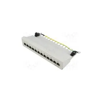 Patch panel Patch panel RJ45 Kat 6 Barva šedá Počet portů 12