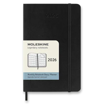 Diář Diář Moleskine 2026 - měkké desky S, měsíční, černý
